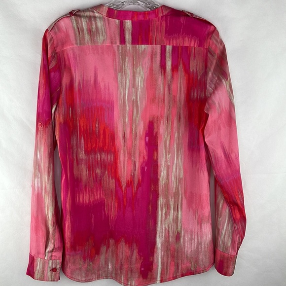 Calvin Klein Pink & Gold Brush Stroke Blouse - Picture 7 of 7